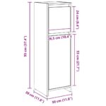 Armoire de salle de bain Gris béton 30x30x95 cm Aggloméré – Image 9