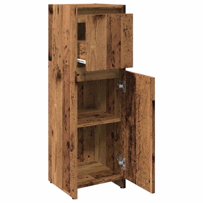 Armoire de salle de bain vieux bois 30x30x95 cm bois ingénierie – Image 5
