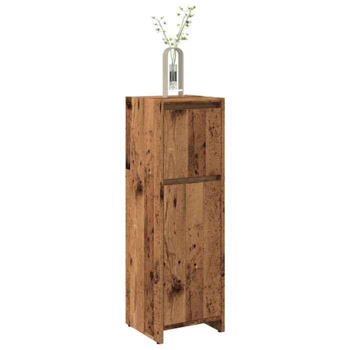 Armoire de salle de bain vieux bois 30x30x95 cm bois ingénierie – Image 1