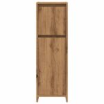 Armoire de bain chêne artisanal 30x30x95 cm bois d'ingénierie – Image 2