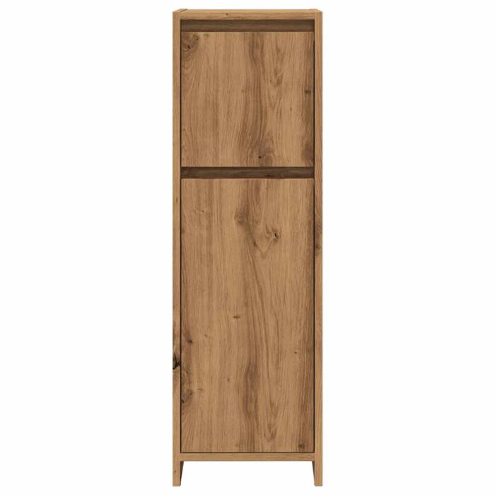 Armoire de bain chêne artisanal 30x30x95 cm bois d'ingénierie – Image 2