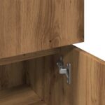 Armoire de bain chêne artisanal 30x30x95 cm bois d'ingénierie – Image 7