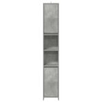 Armoire de salle de bain Gris béton 30x30x183,5 cm Aggloméré – Image 2