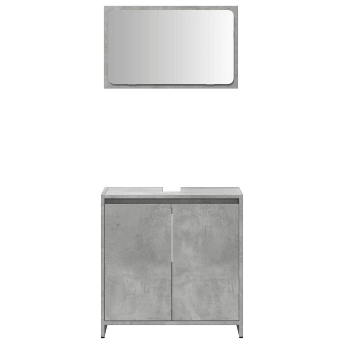 Ensemble de meubles de salle de bain 2 pcs gris béton – Image 2