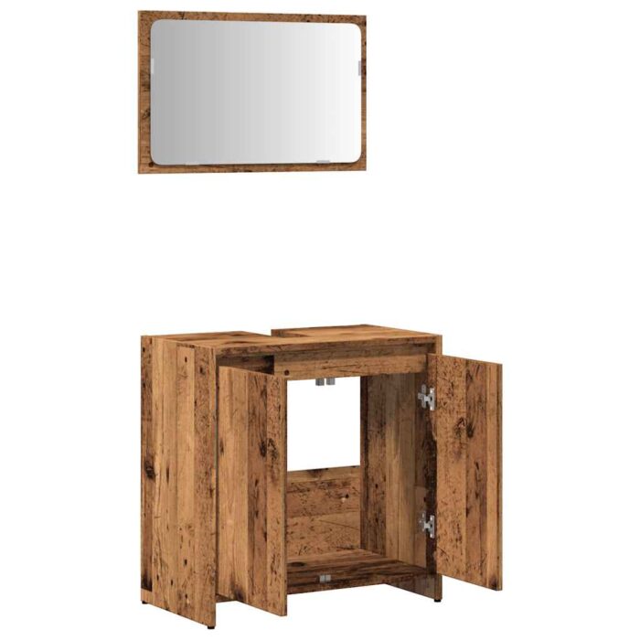 Ensemble de meubles salle de bain 2 pcs bois d'ingénierie – Image 5