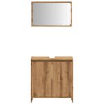 Ensemble de meubles salle de bain 2 pcs bois d'ingénierie – Image 2