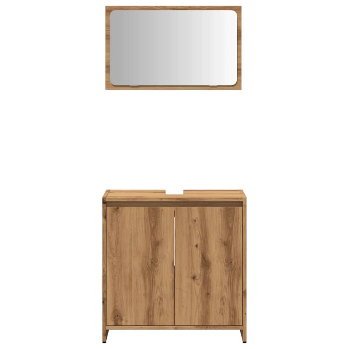 Ensemble de meubles salle de bain 2 pcs bois d'ingénierie – Image 2