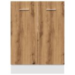 Armoire de plancher chêne artisanal 60x46x81,5 cm – Image 3