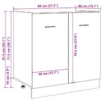 Armoire de plancher d'évier "Lyon" chêne artisanal – Image 10