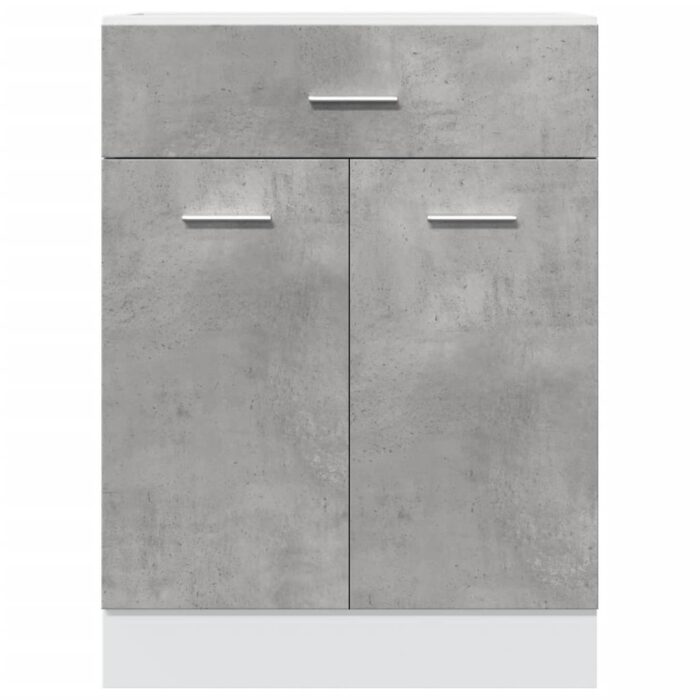Armoire de plancher à tiroir Gris béton 60x46x81,5 cm Aggloméré – Image 2