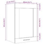 Armoire en verre suspendue "Lyon" vieux bois 40x31x60 cm – Image 11