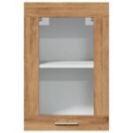 Armoire vitrée suspendue "Lyon" chêne artisanal 40x31x60 cm – Image 2