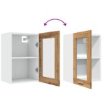 Armoire vitrée suspendue "Lyon" chêne artisanal 40x31x60 cm – Image 6