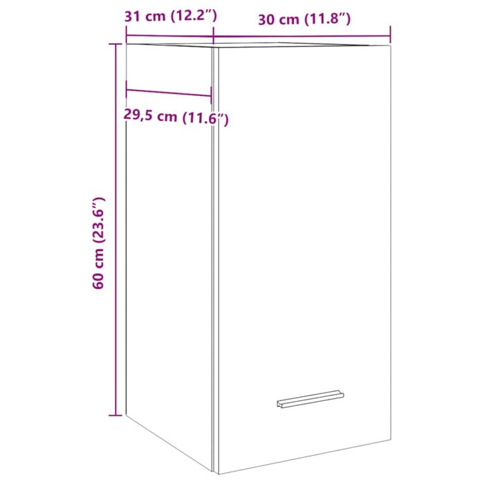 Armoire suspendue "Lyon" vieux bois 30x31x60 cm – Image 9