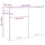 Armoire suspendue "Lyon" Gris béton 80x31x60 cm Aggloméré – Image 8