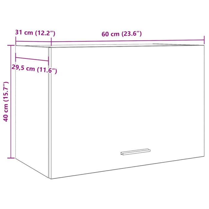 Armoire suspendue "Lyon" chêne artisanal 60x31x40 cm – Image 8