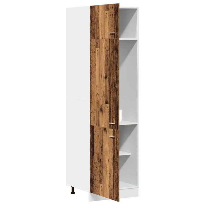 Armoire de réfrigérateur vieux bois 60x57x207cm bois ingénierie – Image 2