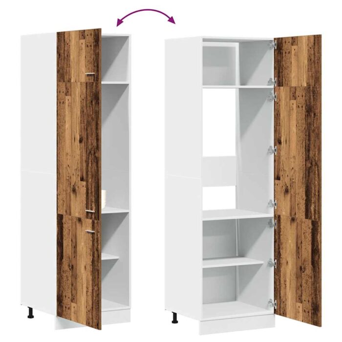 Armoire de réfrigérateur vieux bois 60x57x207cm bois ingénierie – Image 7