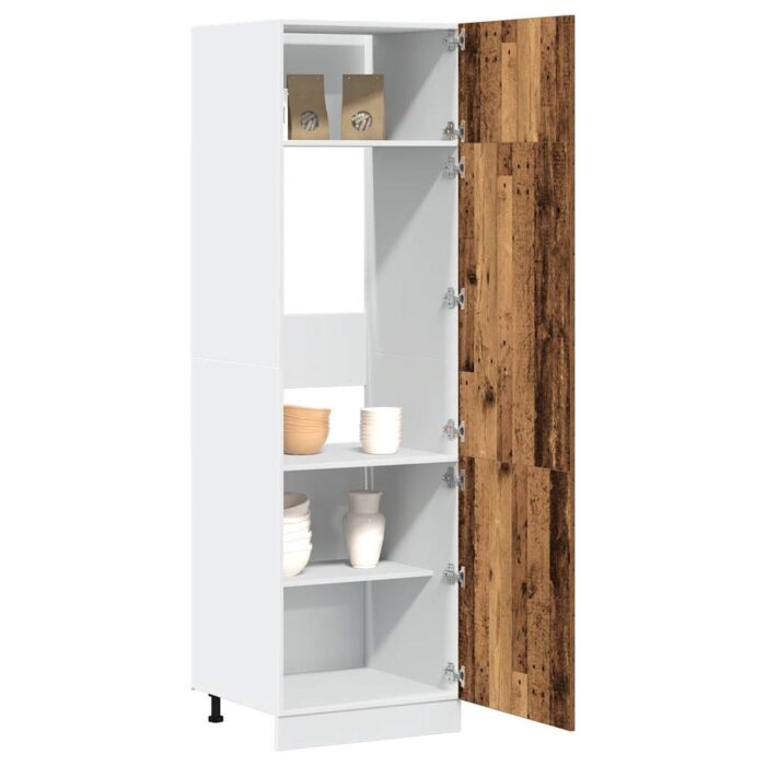 Armoire de réfrigérateur vieux bois 60x57x207cm bois ingénierie – Image 1
