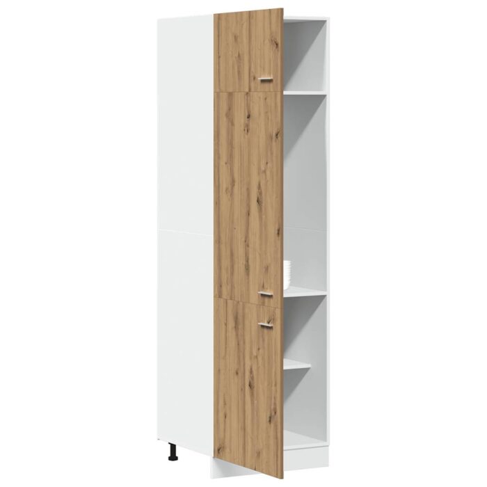 Armoire de réfrigérateur chêne artisanal 60x57x207 cm – Image 2