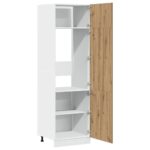 Armoire de réfrigérateur chêne artisanal 60x57x207 cm – Image 3