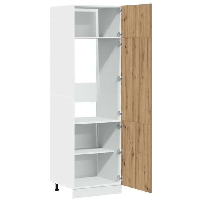 Armoire de réfrigérateur chêne artisanal 60x57x207 cm – Image 3