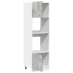 Armoire à micro-ondes Gris béton 60x57x207 cm Aggloméré – Image 3