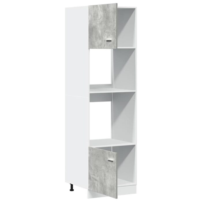 Armoire à micro-ondes Gris béton 60x57x207 cm Aggloméré – Image 3