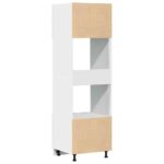 Armoire à micro-ondes Gris béton 60x57x207 cm Aggloméré – Image 5