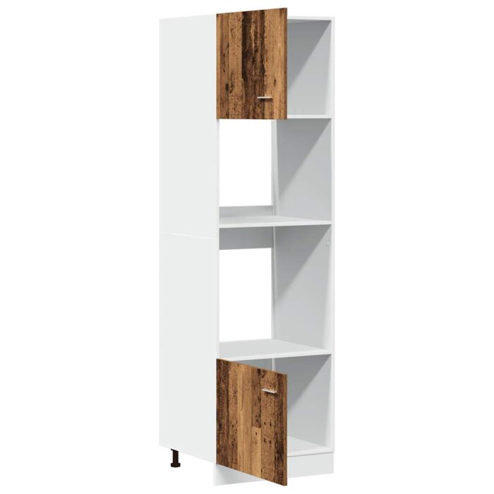 Armoire à micro-ondes "Lyon" vieux bois 60x57x207 cm – Image 3