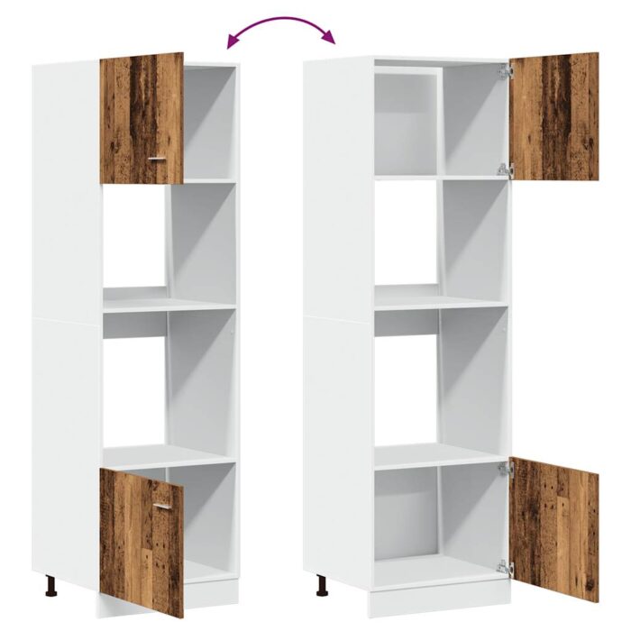 Armoire à micro-ondes "Lyon" vieux bois 60x57x207 cm – Image 7