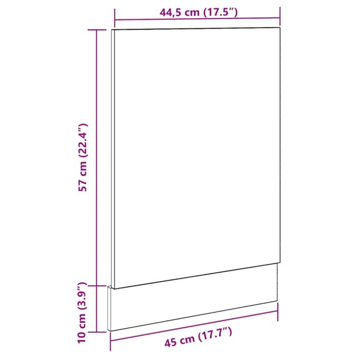 Panneau de lave-vaisselle gris béton 45x3x67 cm – Image 6