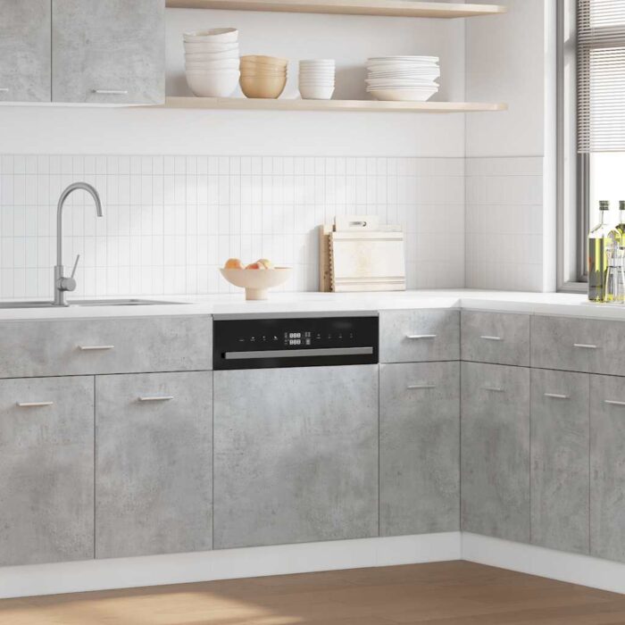 Panneau de lave-vaisselle gris béton 45x3x67 cm – Image 1
