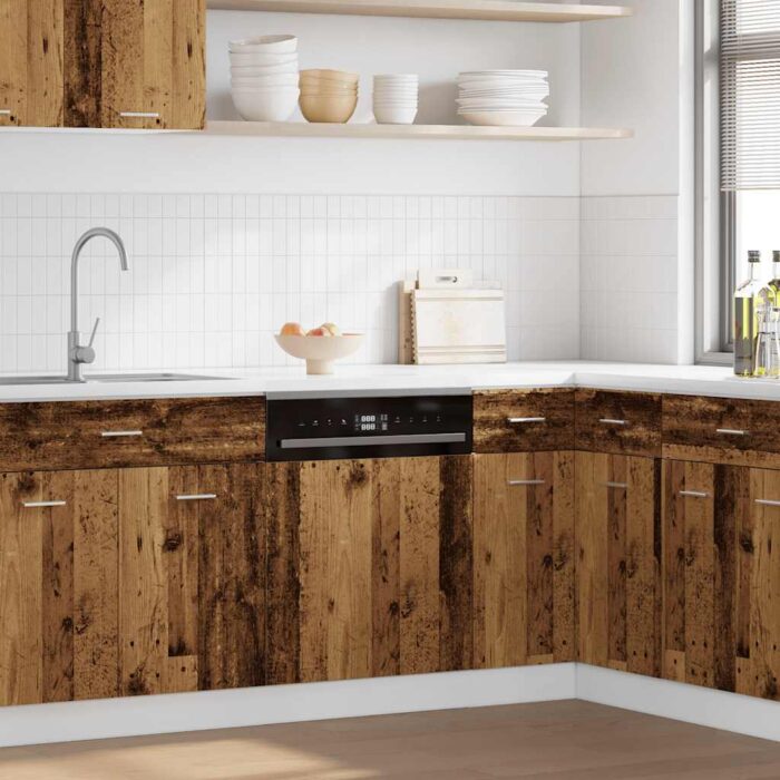 Panneau de lave-vaisselle "Lyon" vieux bois bois d'ingénierie – Image 1