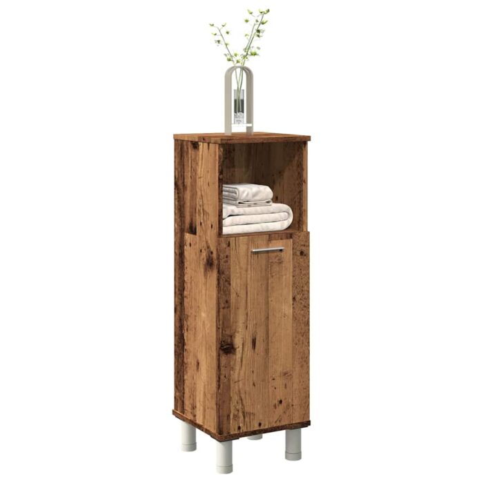 Armoire de salle de bain vieux bois 30x30x95 cm bois ingénierie – Image 1