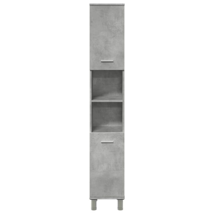 Armoire de salle de bain Gris béton 30x30x179 cm Aggloméré – Image 2
