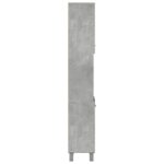 Armoire de salle de bain Gris béton 30x30x179 cm Aggloméré – Image 3