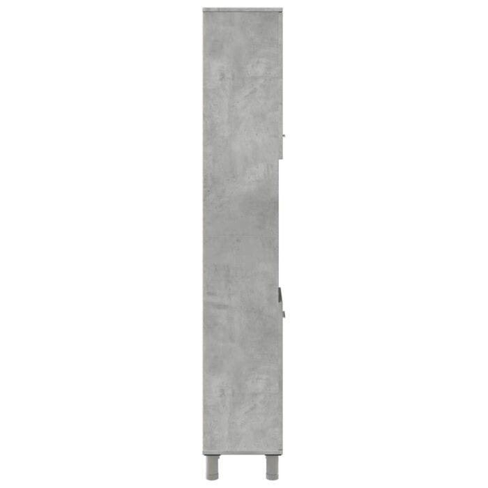 Armoire de salle de bain Gris béton 30x30x179 cm Aggloméré – Image 3