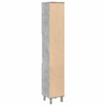 Armoire de salle de bain Gris béton 30x30x179 cm Aggloméré – Image 4