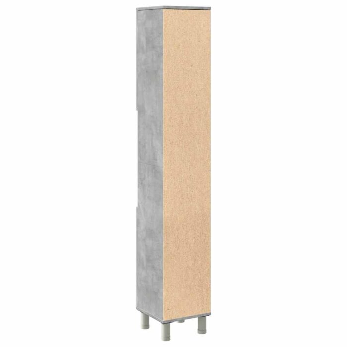 Armoire de salle de bain Gris béton 30x30x179 cm Aggloméré – Image 4