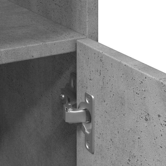 Armoire de salle de bain Gris béton 30x30x179 cm Aggloméré – Image 7