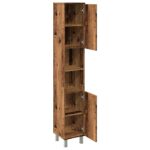 Armoire de salle de bain vieux bois 30x30x179cm bois ingénierie – Image 5
