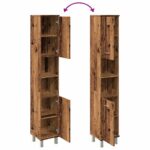 Armoire de salle de bain vieux bois 30x30x179cm bois ingénierie – Image 6