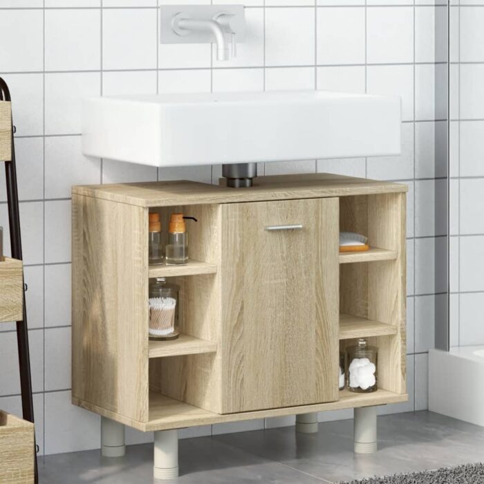 Armoire de salle de bain Chêne sonoma 60x32x53,5 cm Aggloméré – Image 2