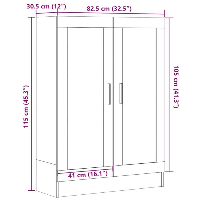 Bibliothèque vieux bois 82,5x30,5x115 cm bois d'ingénierie – Image 9