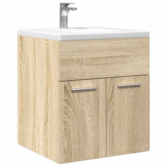 Armoire lavabo de salle de bain chêne sonoma 41x38,5x46 cm – Image 1