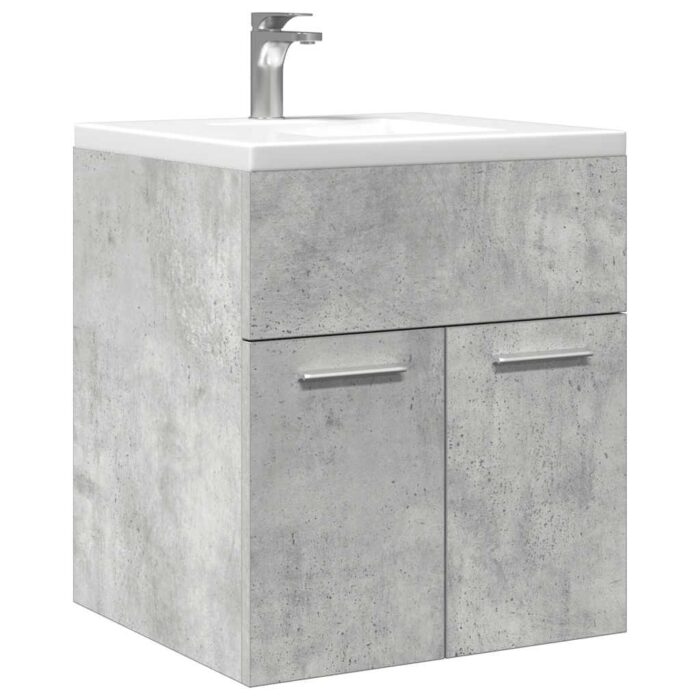 Armoire de lavabo de salle de bain gris béton 41x38,5x46 cm – Image 1
