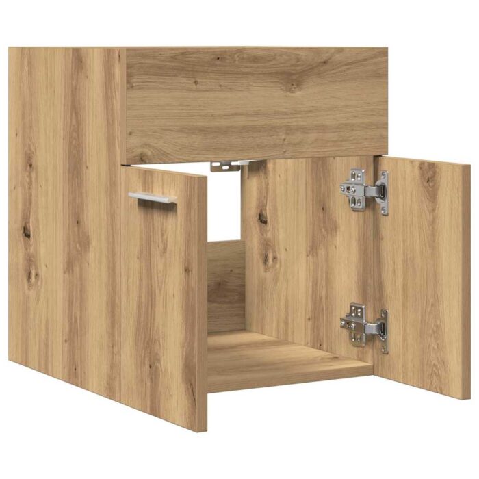 Armoire lavabo de salle de bain chêne artisanal bois ingénierie – Image 5