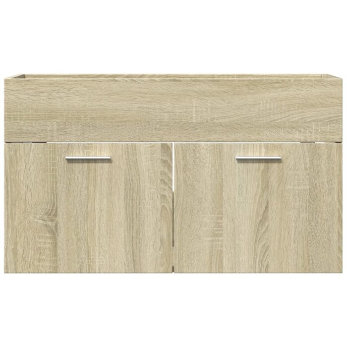 Armoire d'évier Chêne sonoma 80x38,5x46 cm Aggloméré – Image 2