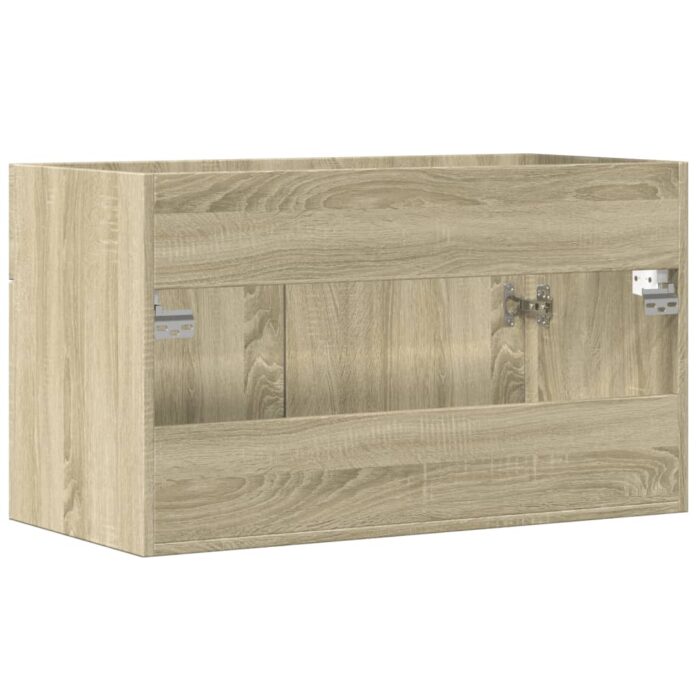 Armoire d'évier Chêne sonoma 80x38,5x46 cm Aggloméré – Image 4